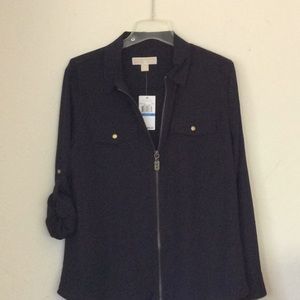 Michael Kors Zip Front Blouse - XL